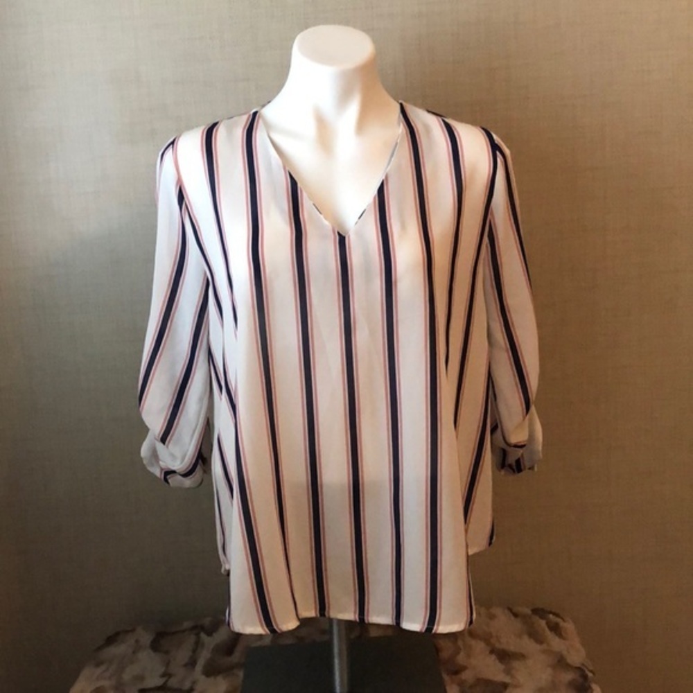 Mine Striped Vneck Top
